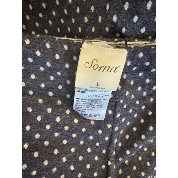 Soma Reversible Double Knit Pajamas Large 2 in 1 Shorts Long Sleeve Pink Gray - Picture 3 of 5